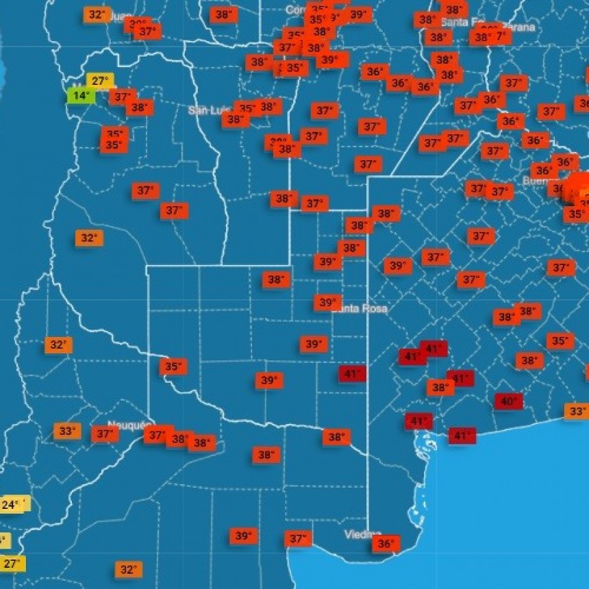 Gran parte del país bajo alerta por las temperaturas extremas: La Pampa tiene nivel naranja