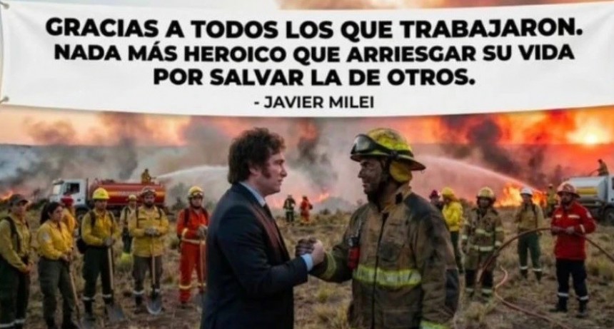 Milei agradece a los bomberos de la Patagonia, pero les redujo el presupuesto en un 78%