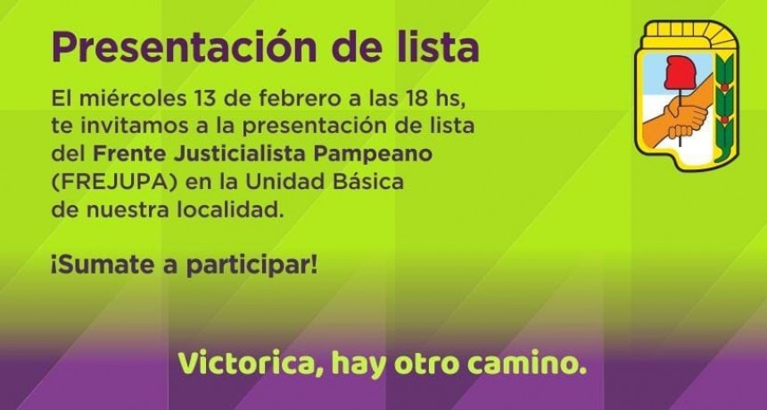 PRESENTACIÓN DE LA LISTA DEL PJ