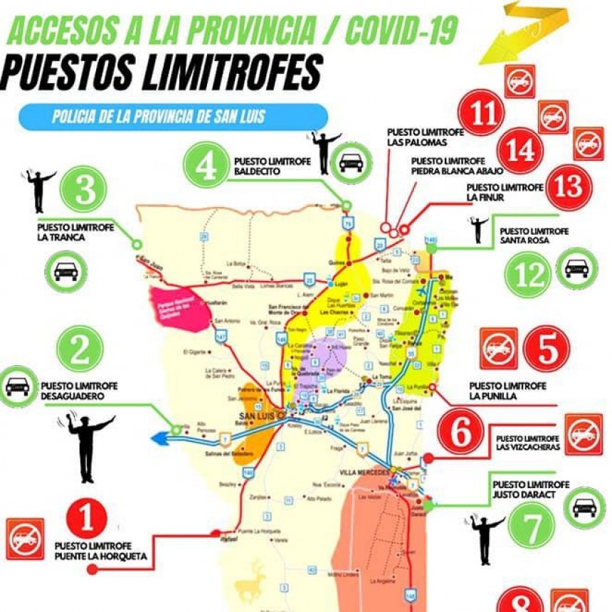 SAN LUIS CERRÓ ALGUNAS DE SUS FRONTERAS POR EL CORONAVIRUS
