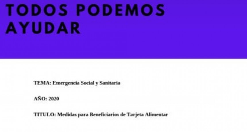 VICTORICA: PRESENTAN PROYECTO PARA BENEFICIARIOS TARJETA ALIMENTAR