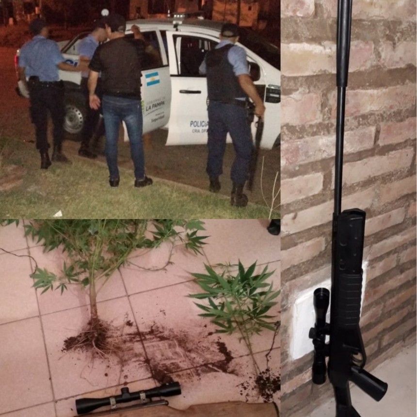 VICTORICA: RECUPERAN ARMAS Y SECUESTRAN PLANTAS DE MARIHUANA
