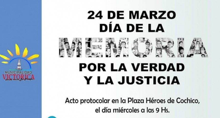 VICTORICA: EL ACTO DEL 24 DE MARZO, NO SE REALIZA EN LA PLAZA DE LA MEMORIA