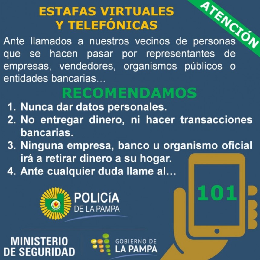 ALERTA POR ESTAFA TELEFONICAS
