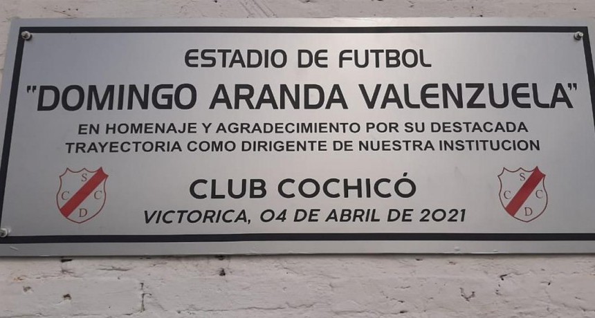 EL ESTADIO DE FUTBOL DE COCHICO SE LLAMA DOMINGO ARANDA VALENZUELA 