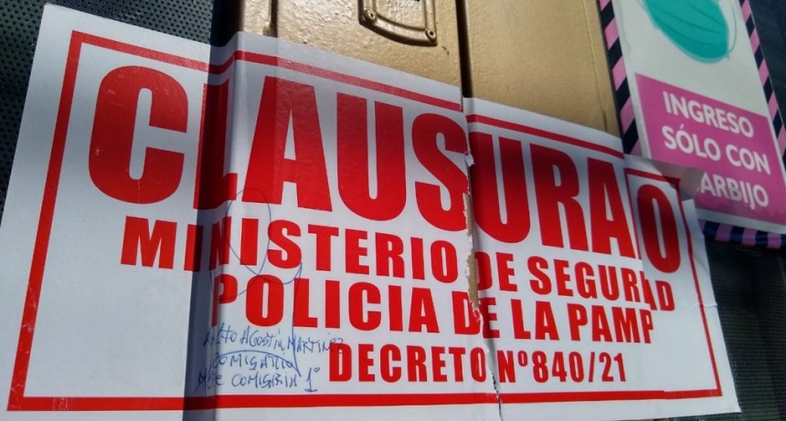 Clausuraron siete locales nocturnos en General Pico