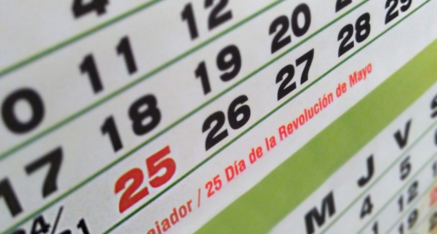 Lunes 25 de Mayo es Feriado Nacional