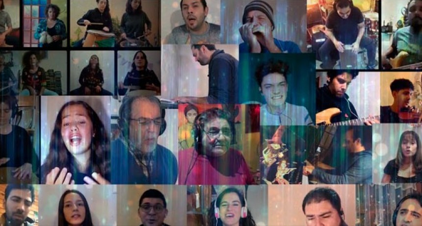 DESDE EL OESTE NIEVES CABRAL Y MATIAS GODOY JUNTO A 30 INTERPRETES CANTAN 