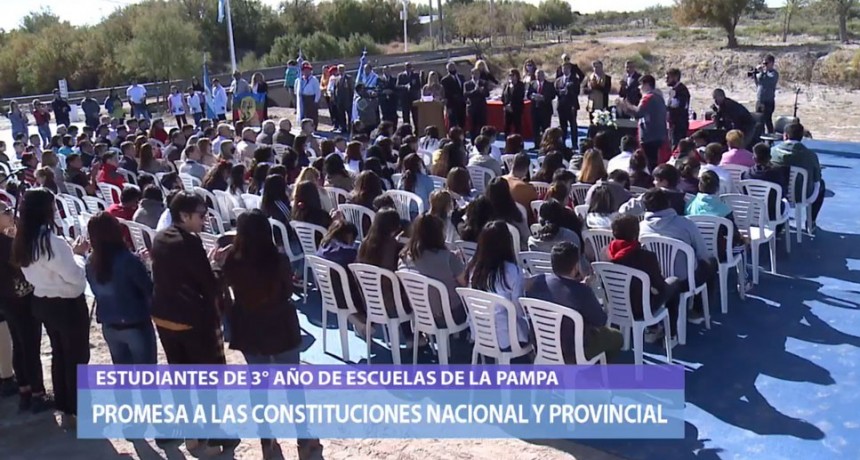 6.000 alumnos prometieron las Constituciones en el cauce seco del Atuel