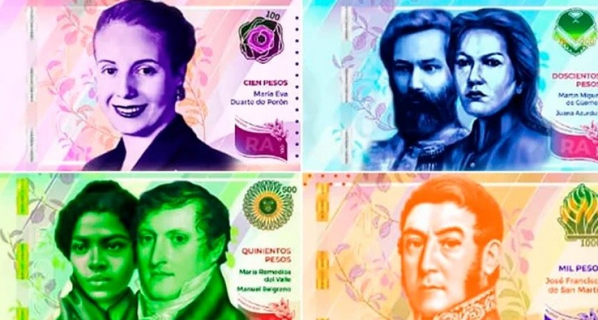 Próceres en lugar de animales: estos son los nuevos billetes de $100, 200, 500, 1.000 