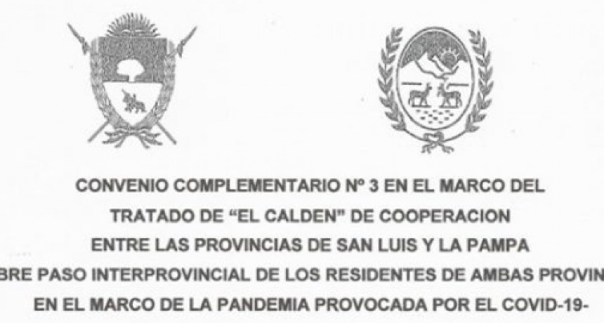 Convenio de libre paso entre San Luis y La Pampa