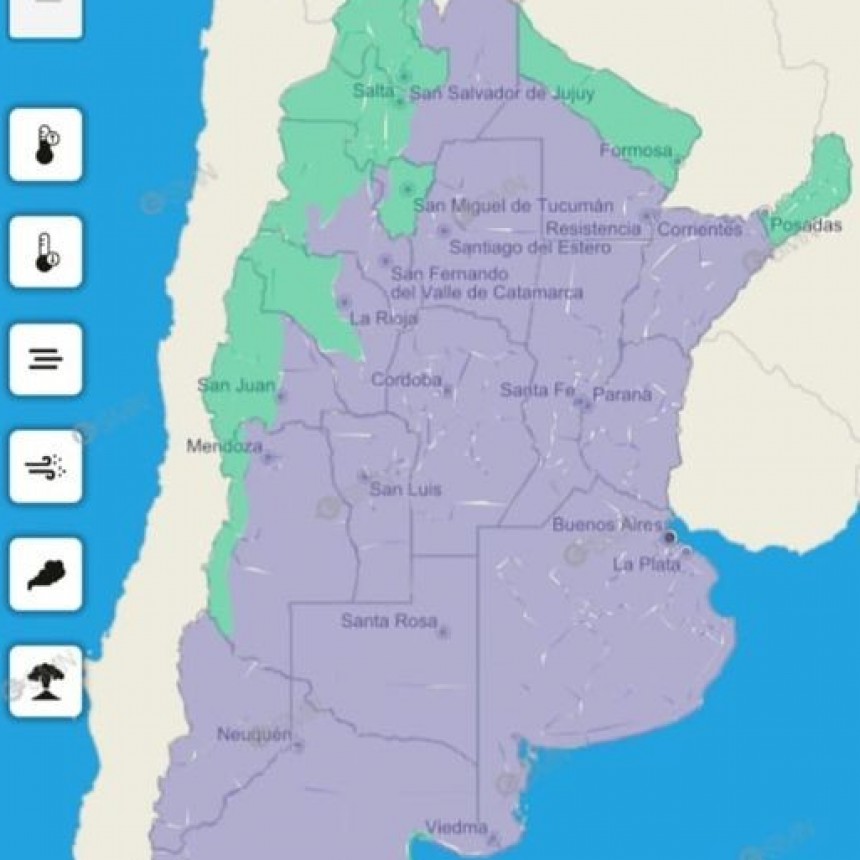 ALERTA VIOLETA EN GRAN PARTE DE LA ARGENTINA POR BAJAS TEMPERATURAS