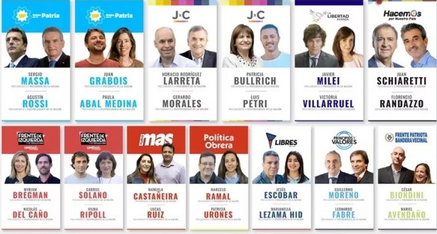 Elecciones 2023 Argentina: estas son las fórmulas presidenciales que competirán en las PASO