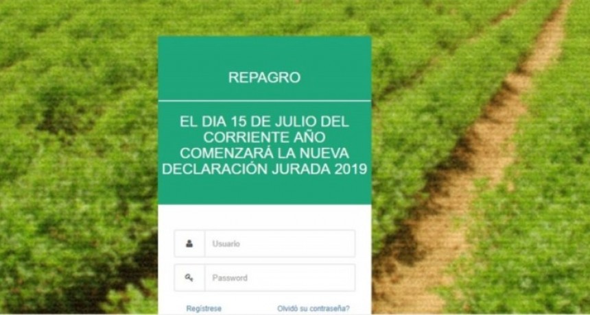 REPAGRO: El 15 de julio comienzan las declaraciones juradas 2019