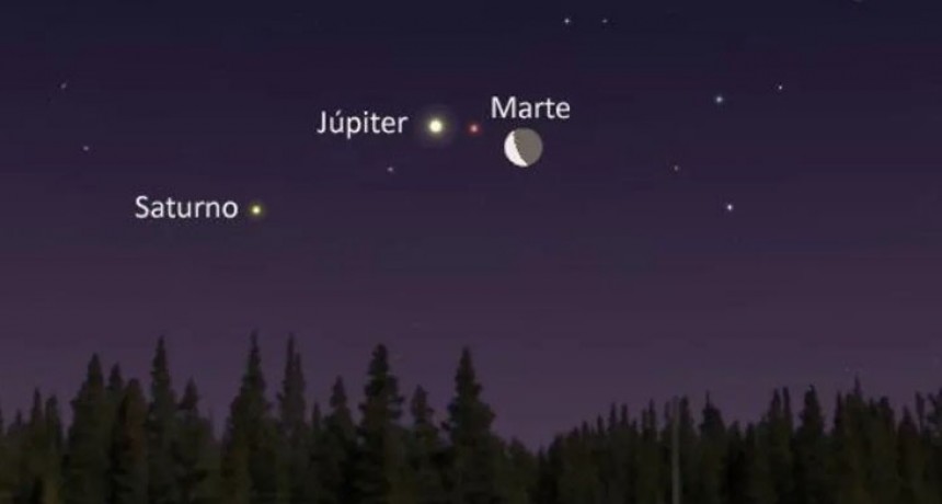 Eclipse lunar y alineación planetaria en la madrugada del domingo