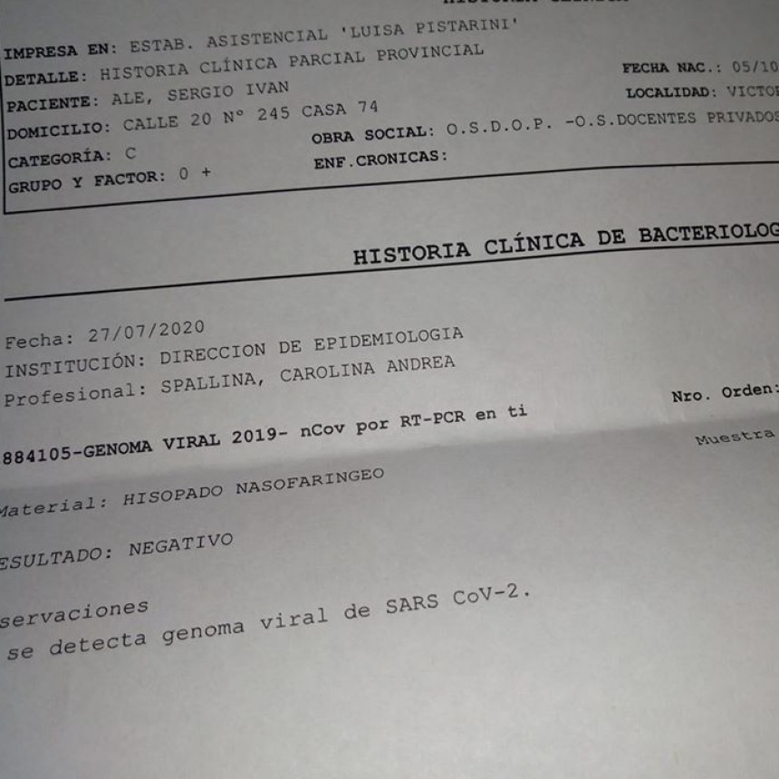 VICTORICA: REMISERO SE HIZO EL HISOPADO, DIO NEGATIVO Y SALE ACLARAR SOBRE AUDIO MALICIOSO HACIA SU PERSONA