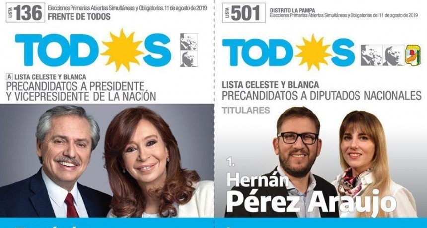 EL FRENTE DE TODOS GANO EN TELEN, CARRO QUEMADO, LUAN TORO Y LOVENTUE POR MAS DEL 50% 
