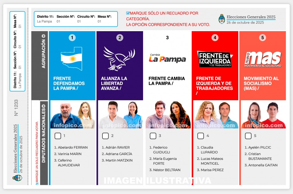 Elecciones 2025: se definieron los candidatos en La Pampa y así quedaría la boleta única