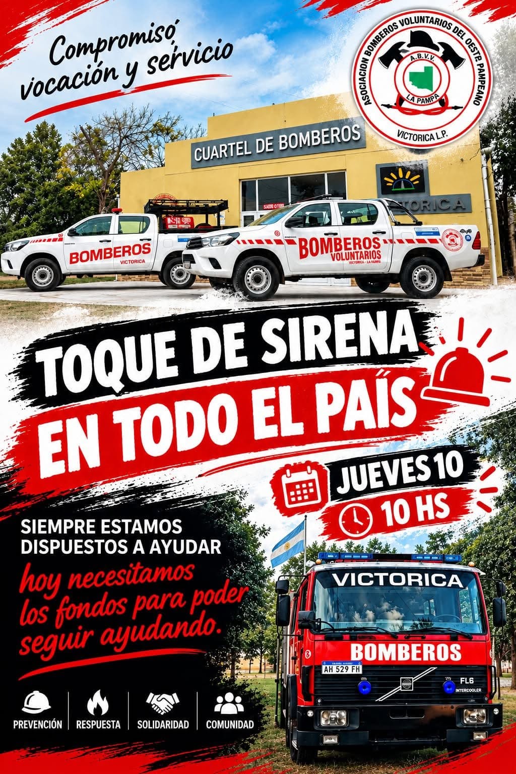 LOS BOMBEROS DE VICTORICA TAMBIEN RECLAMAN
