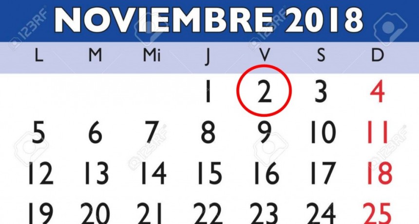 EL 2 DE NOVIEMBRE SERÁ NO LABORABLE