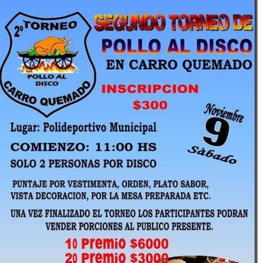 SE VIENE EL SEGUNDO TORNEO DE POLLO AL DISCO