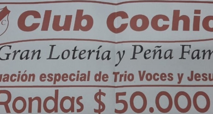 GRAN LOTERIA EN EL CLUB COCHICO