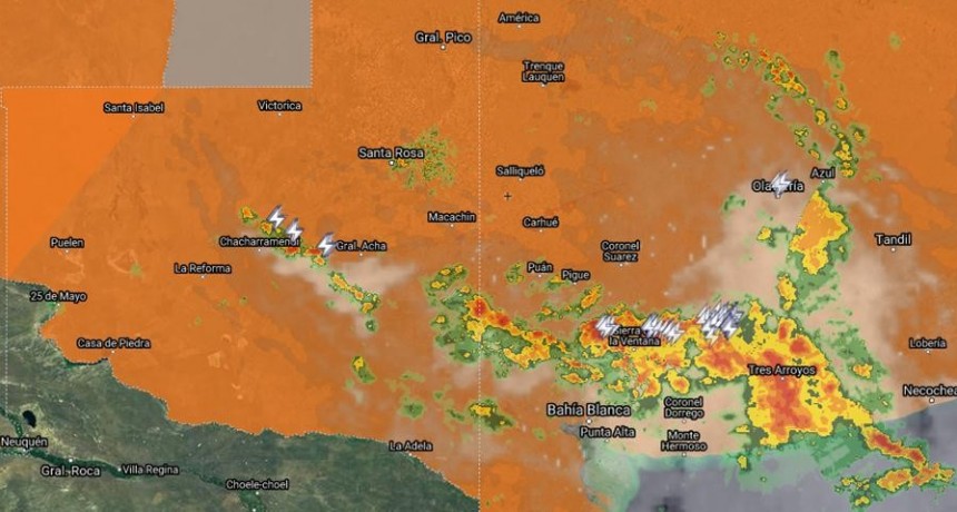 ALERTA DE TORMENTAS FUERTES PARA LA PAMPA