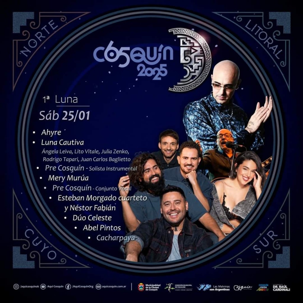 SE CONFIRMO LA GRILLA DEL FESTIVAL NACIONAL DE COSQUIN 2025