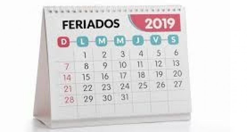 EL 2019 TENDRÁ 19 FERIADOS Y 3 DÍAS “PUENTES”