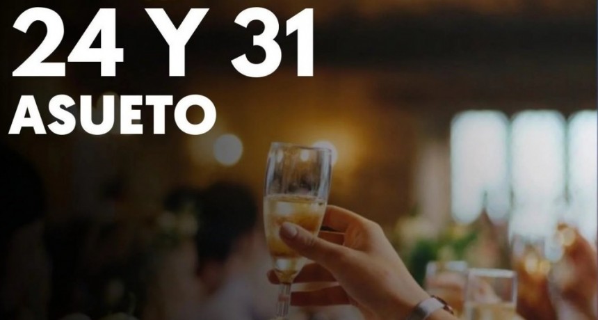 Los días 24 y 31 de diciembre será asueto para los estatales pampeanos