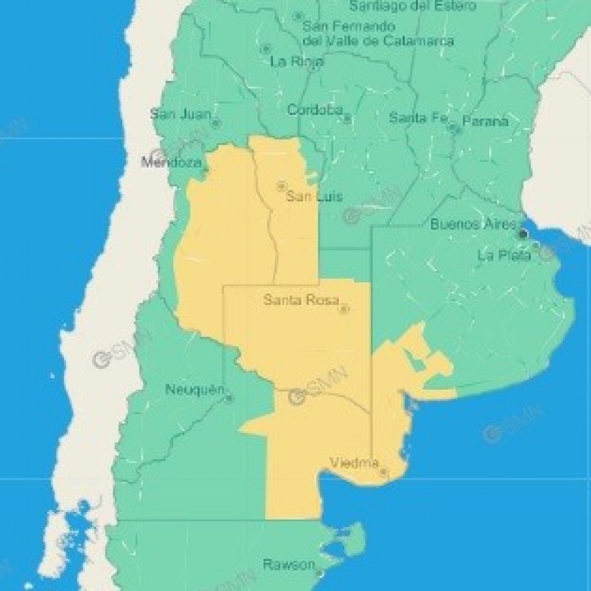 ALERTA AMARILLO PARA LA PAMPA