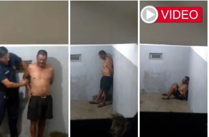 FEMICIDIO EN TOAY: el video de la llegada del femicida de Recuna al lugar de detención